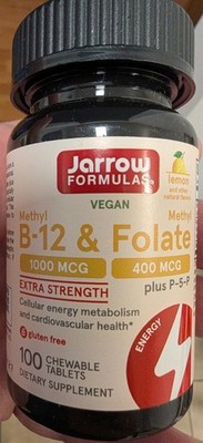 Jarrow Formulas Methyl B-12 & Methyl Folate, Bioactive Vitamin B9 & Vitamin B12