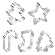 Christmas Cookie Cutter Set - 5 Biscuit Shapes for Creative Baking Delights