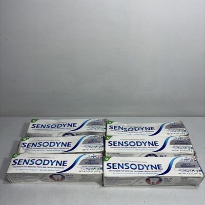 6 New Sensodyne Extra Whitening Toothpaste 4 Oz Each Damaged Boxes 