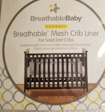 Breathable Mesh Crib Liner by Breathable Baby White Air Channel Technology New