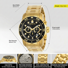 Invicta Men's Pro Diver Scuba 48mm Chronograph Black Dial Gold Steel Watch 0072 843836000727