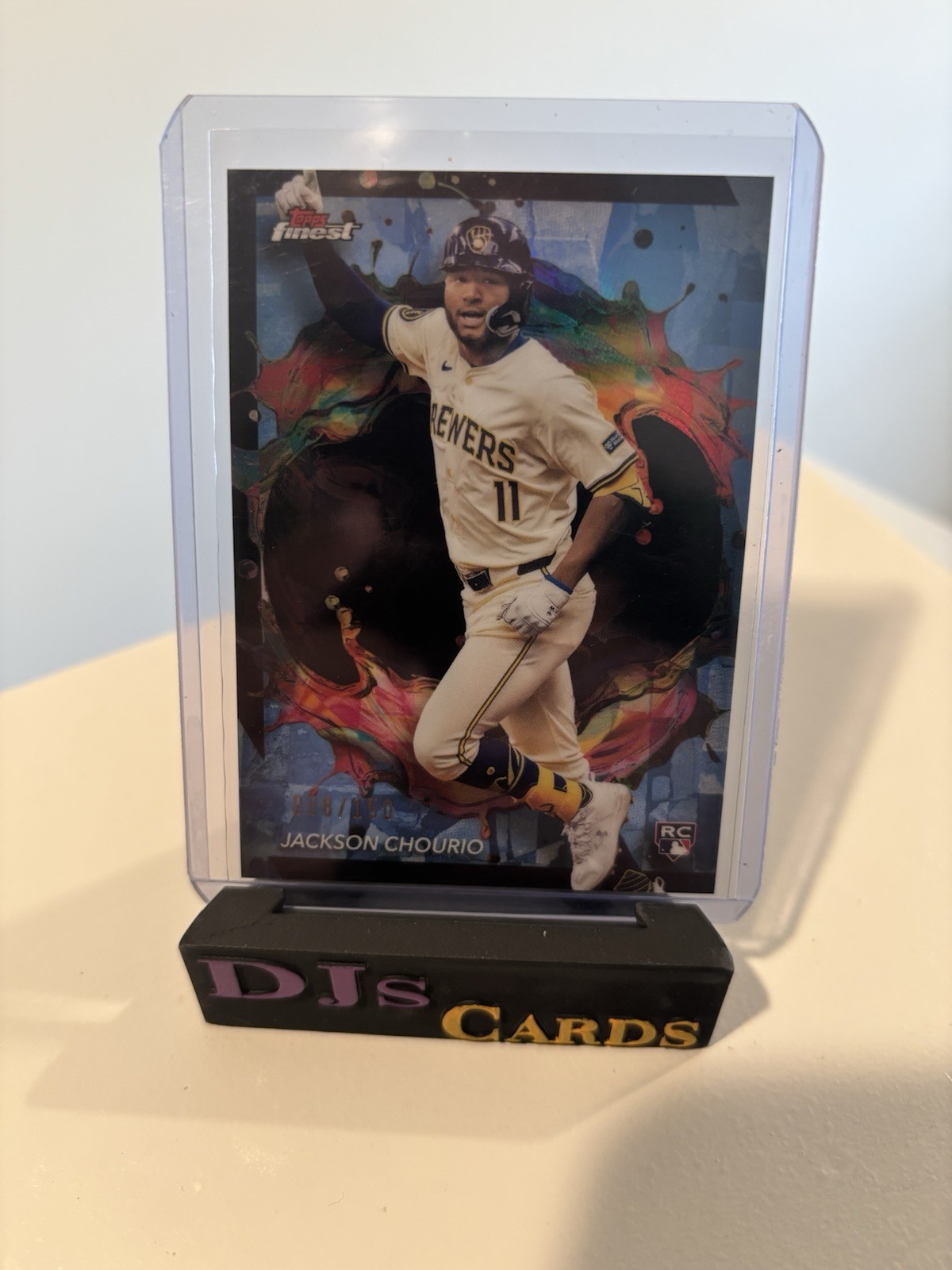 2024 Topps Finest - Rare Jackson Chourio #275 Sky Blue Refractor /150 (RC)