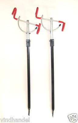 2x Zebco Klapprutenhalter Rutenhalter Rutenständer Rod Pod  54-88 cm Rot 8206004