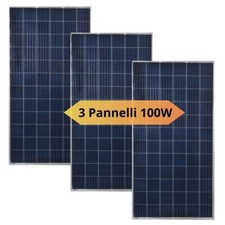 Kit 3 Pannelli Fotovoltaico 3 Kw Giornaliero Isola Solare Pannello 100 W 12v Mon