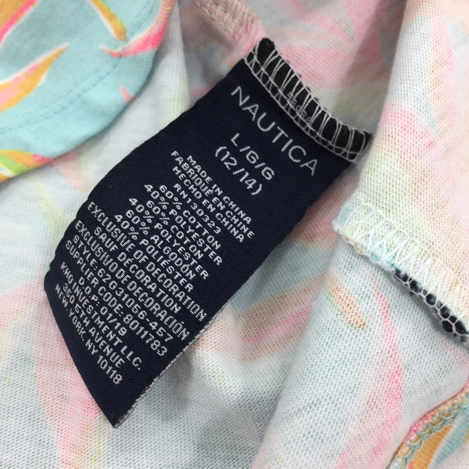 Nautica Birds of Paradise Tropical Floral Print Off The Shoulder Dress Large L - Image 4 of 4