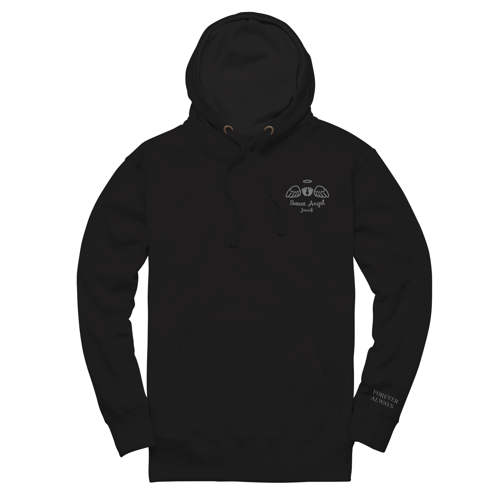 Custom Embroidered Memorial Sweet Angel Hoodie Personalised Name Unisex Hoodie