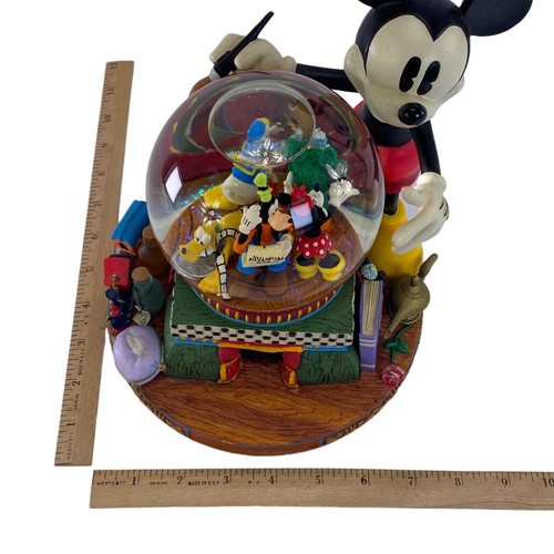 WALT DISNEY WORLD 100 Years Of Magic MICKEY MOUSE 2001 LARGE SNOWGLOBE Music Box - Picture 7 of 20