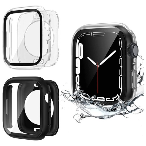 2 X Tough Protective Case Cover for Apple Watch 41mm Series 7, 1 Clear & 1 Black - 第 1/7 張圖片