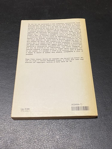L'Arte Del Negoziato Roger Fischer Williams Ury 1 Edizione 1985 Mondadori - Foto 3 di 3