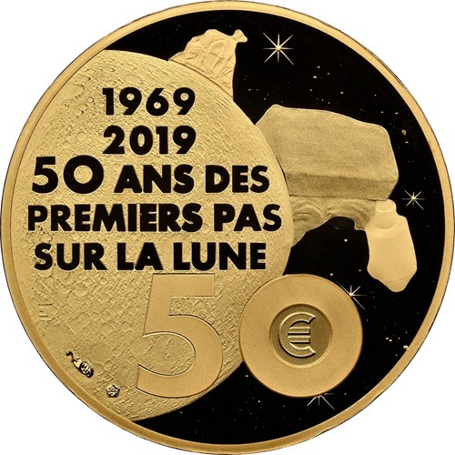 France 50 Euro 2019 gold First Step on the Moon NGC PF70 Top Pop