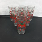Vintage 6 Anchor Hocking Tumblers Red Chili Pepper Glasses Southwestern 16 Oz