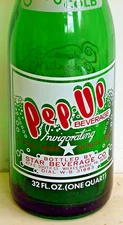 Pep-Up; Star Beverage Co; Wilkes-Barre, PA; 2-color ACL soda pop bottle; Lithium