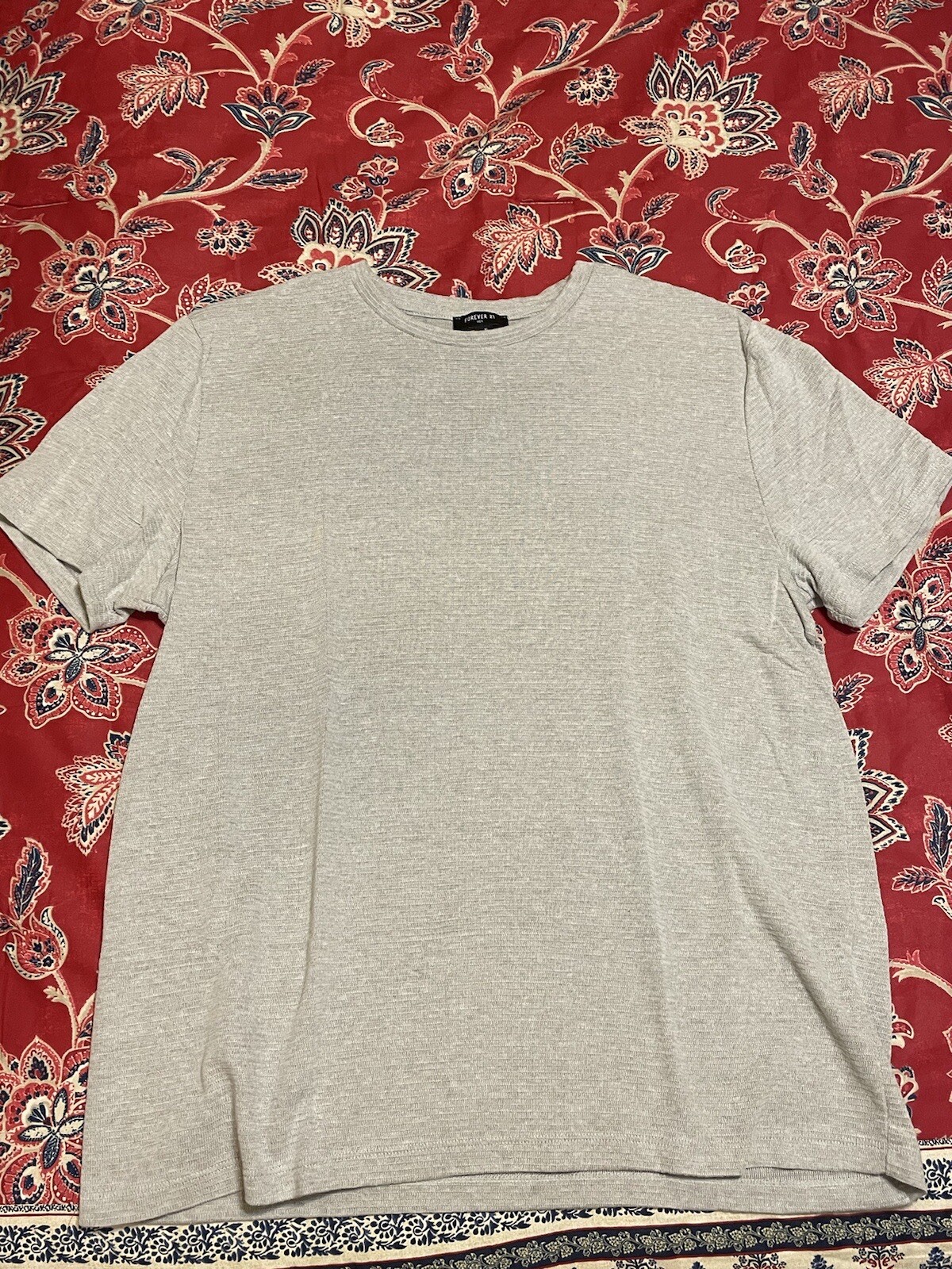 FILA Camicia Forever 21 uomo scatola grigia lavorata a maglia manica corta XL collo a vite ottime condizioni