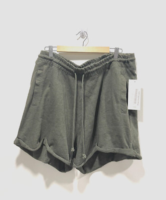 THREADS 4 THOUGHT Women's Plus Bottom Shorts Adjustable Waist Navy Green 2X 2880