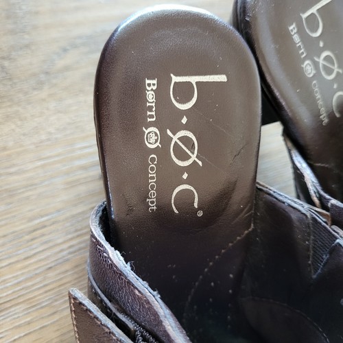 Zuecos de tacón BORN CONCEPT B.O.C para mujer talla 6 marrón con hebilla tachonada occidental - Imagen 9 de 13