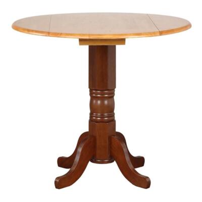 Sunset Trading Oak Selections 42'' Extendable Drop Leaf Wood Pub Table in Nutmeg
