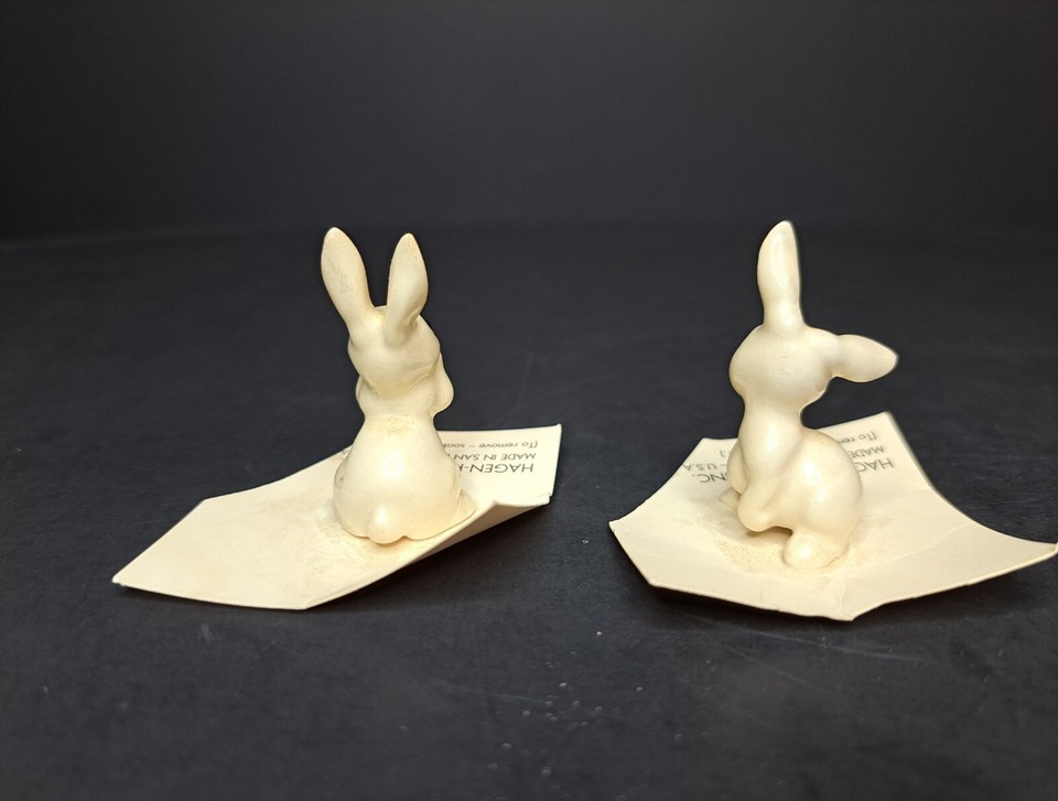 Vintage Hagen Renaker Mini Figurines Papa Rabbit 00197 and Mama Rabbit ...