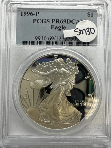 1996 P American Silver Eagle Proof PCGS PR69 DCAM SM30 SM-4