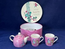 WHITTARD OF CHELSEA TEA FOR TWO FLEUR TEA TIME TARTS TEAPOT & MUGS X 2 BOXED