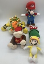 Super Mario Bros Nintendo Stuffed Plush Lot of 5 Bowser Donkey Kong Washed