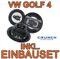 Crunch Lautsprecher FüR VW Golf IV 4 GTI Boxen SET 3-WEGE Einbau System TÜR NEU