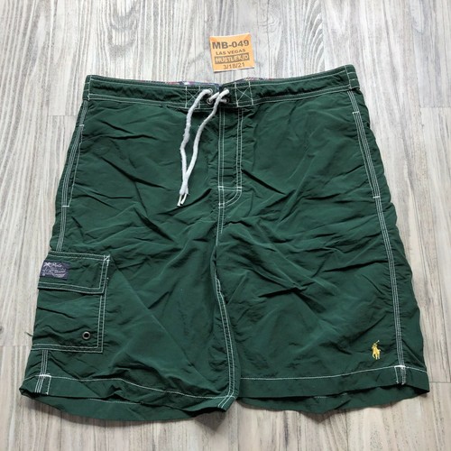 Vintage Polo Ralph Lauren Men Surf Swim Board Shorts Large L Nylon Greenš„MB-049 - Picture 2 of 9