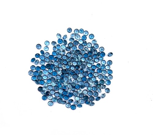 2.25 MM Natural London Blue Topaz Round Cut Loose Gemstone Lot 50 Pcs - Picture 6 of 6