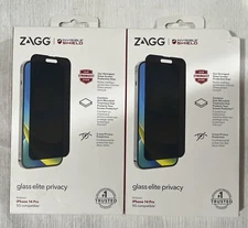2-Pack Zagg InvisibleShield Glass Elite Privacy Screen Protector iPhone 14 Pro