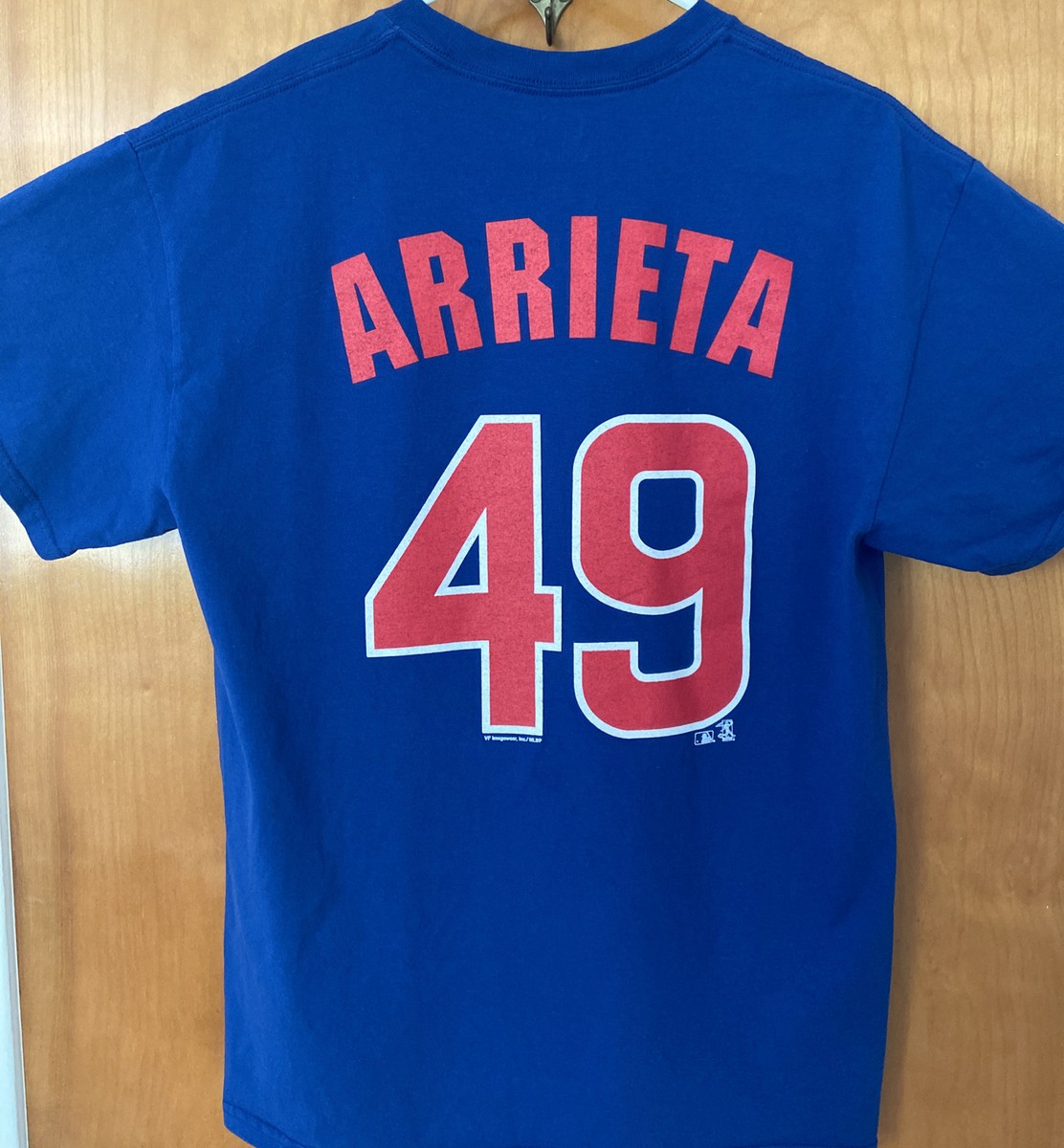 Jake Arrieta T-Shirt Large Chicago Cubs #49 Blue MLB Baseball | eBay