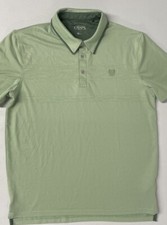 CHAPS Mens Short Sleeve Stretch Wicking Golf Polo Shirt Light GREEN MEDIUM Logo