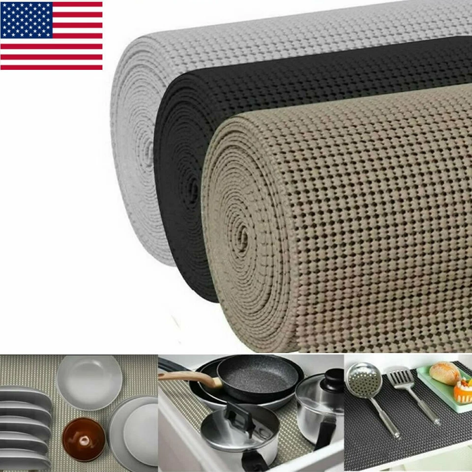 BESMALL Anti Non Slip Drawer Mat Shelf Liner Cabinet Storage Rubber Kitchen 20*120inch