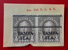 US 1925 1/2c Scott 551 Hale Pair Shifted Precancel On Piece Tampa FLA. F 5132