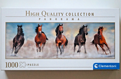 1000 Teile PANORAMA - Puzzle - CLEMENTONI HIGH QUALITY - PFERDE - TOP Zustand