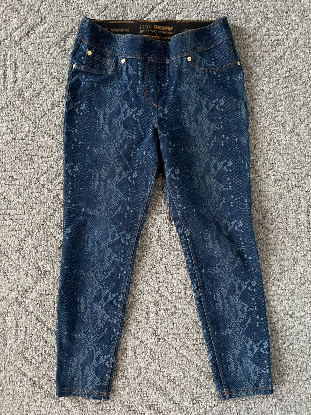 Nygard Luxe Denim 360 4 Way Stretch Animal Print Jegging Petite M/M 10-12  Blue | eBay
