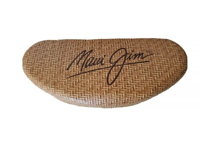 Maui Jim Sunglasses Eyeglasses Hard Case Large Clam Shell Pouch Basket Weave