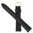 17mm Hadley-Roma MS715 Men's Black Genuine Java Lizard Watch Band Strap