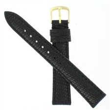 18mm Hadley-Roma MS715 Men's Black Genuine Java Lizard Watch Band Strap