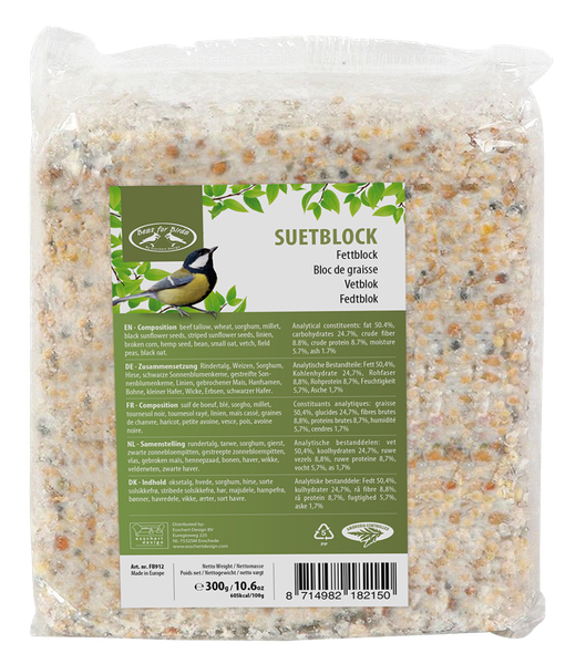 1 X Fettblock Esschert Winterfutter Futterblock 300G Futterhaus Vogelhaus Fb912-image