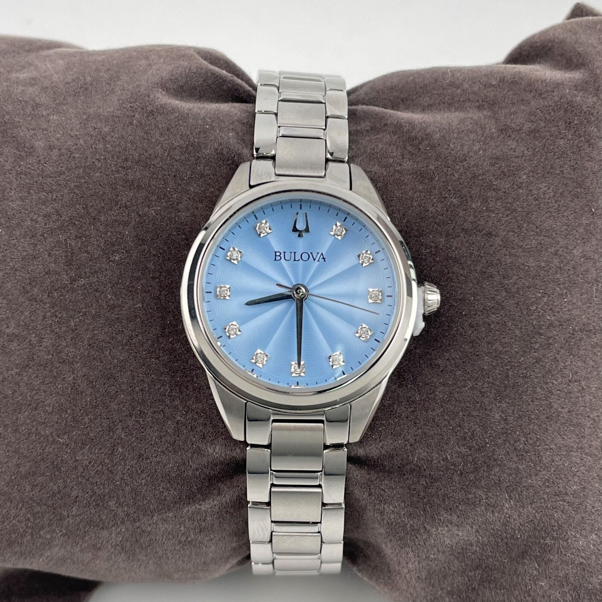 Bulova Sutton 96P250 Diamond Blue Dial With stainless steels