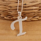 Solid 925 Sterling Silver Large Letter Initial Pendant Charm Necklace Gift Boxed