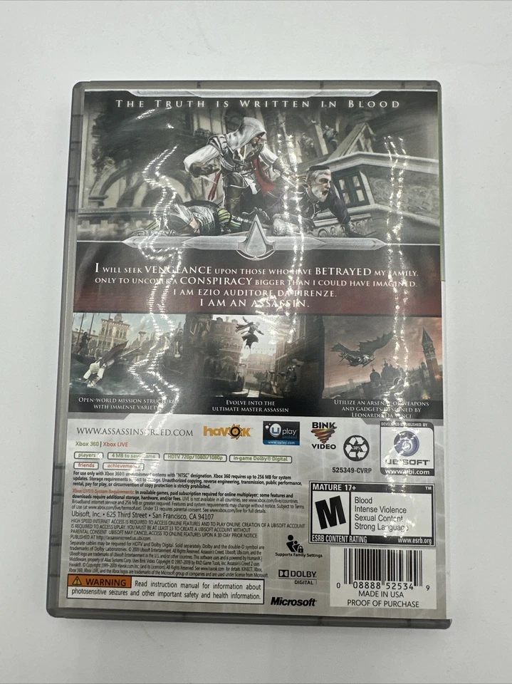 Assassin's Creed II 2 (Microsoft Xbox 360, 2009)- Complete With Manual - Image 2 of 3