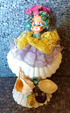 Bambola vintage fatta con conchiglie 18 cm doll poupee muneca