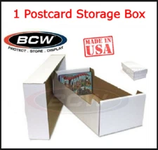 BCW Postcard Storage Box For 700 Postcards/ 150 Toploaders Long Term Cardboard