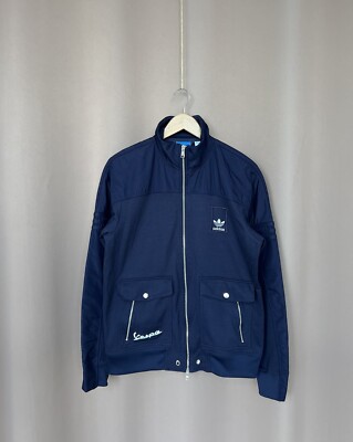 Adidas Vespa Jacket Mens Size M Navy Blue Tracksuit Full Zip Adidas Vespa Jacket Mens Size M Navy Blue Tracksuit Full Zip