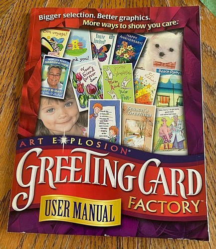 Art Explosion Greeting Card Factory Deluxe W/ User Manual Windows 95 98 NT 2000  - 第 2/8 張圖片