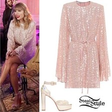 NWT STELLA MCCARTNEY Delia belted metallic coupé silk-chiffon mini dress $1,698