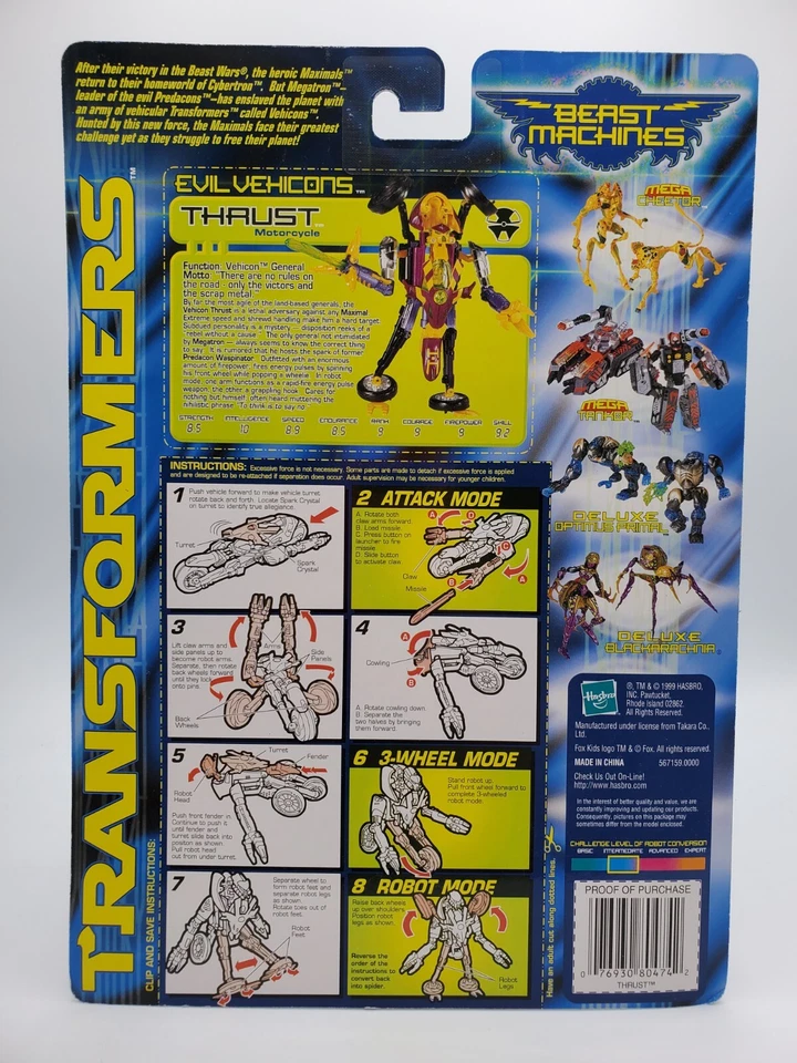 Vintage Transformers Beast Machines Deluxe Evil Vehicon Thrust Deluxe New Sealed - Image 2 of 4