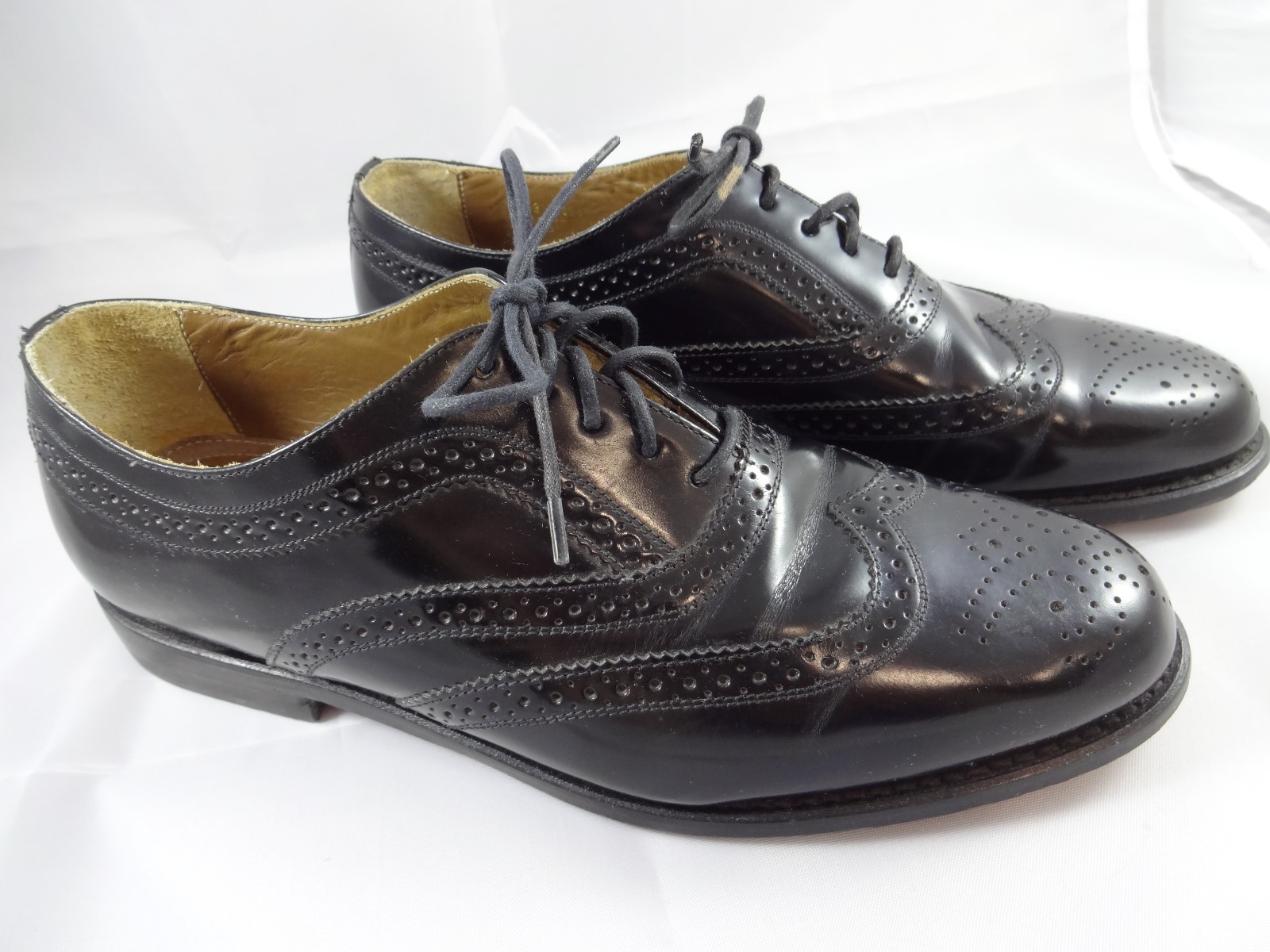SAOLA Scarpe Oxford Stafford da uomo nere a coda di rondine taglia 8 5 D suole e tomaia in pelle