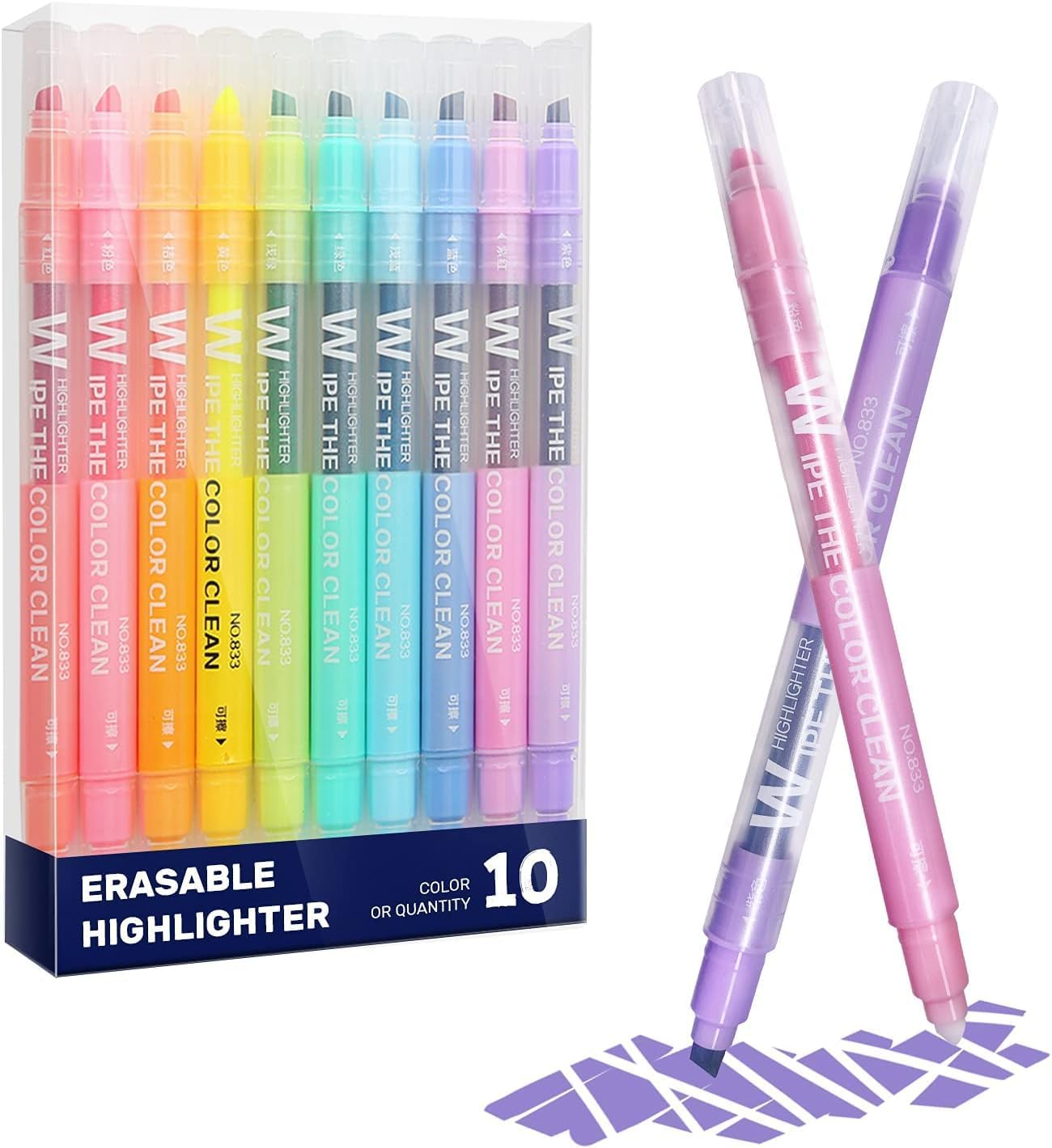 Erasable Highlighters, Double Head Smooth Writing Highlighters Assorted Colors C-image