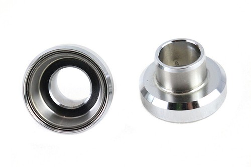 HARLEY Chrome Fork Neck Cup Set with Races fits 1949-1984 FLH, 1971-1984 FX, 1 - Picture 3 of 4